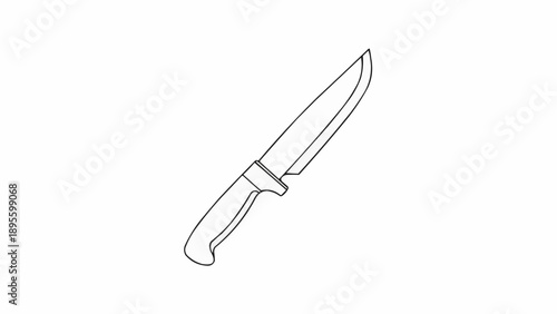 Simple Line Drawing of a Kitchen Knife.
