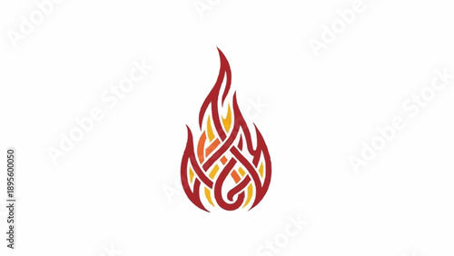 Photos Stylized Flame Icon with Vibrant Colors.