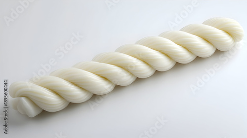 Twisted Rope on White Background Closeup.