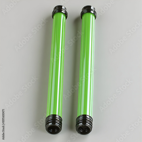 Two Green Fluorescent Light Tubes.