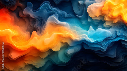 Vibrant Abstract Colorful Smoke Clouds.