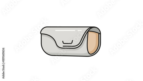 Minimalist Grey Clutch Bag Illustration for Fashion and Accessory Designs