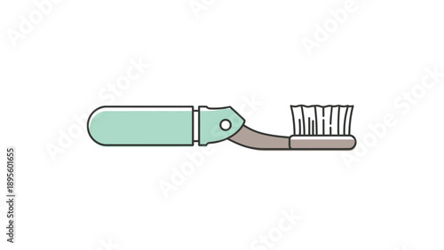 Portable Folding Toothbrush Vector Icon for Travel and Daily Oral Hygiene Routine