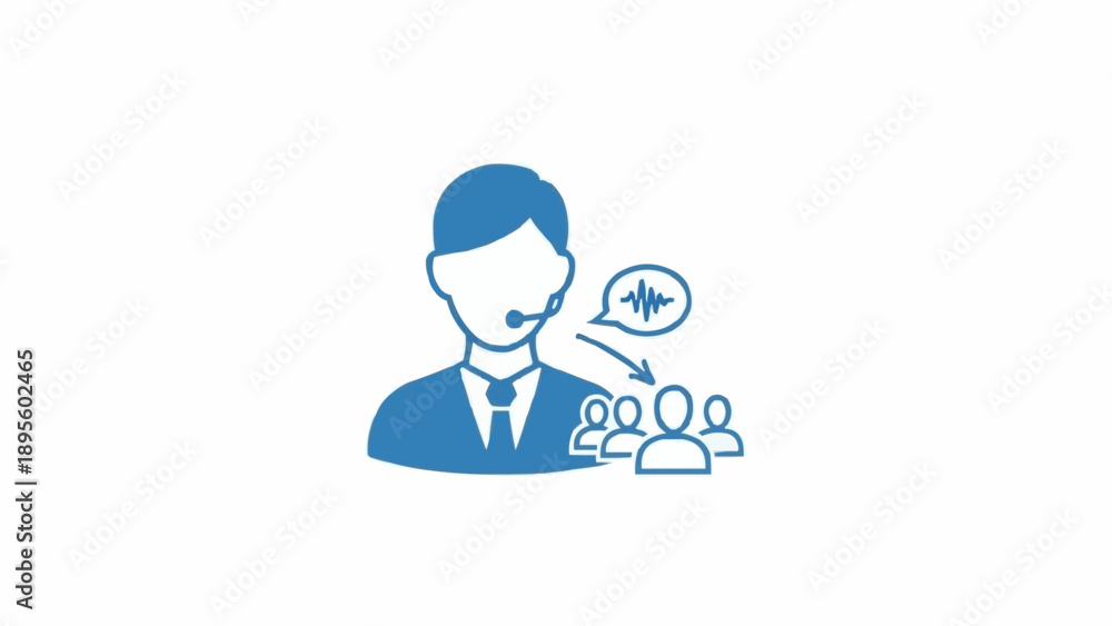 Fototapeta premium Businessman talking to people audience.