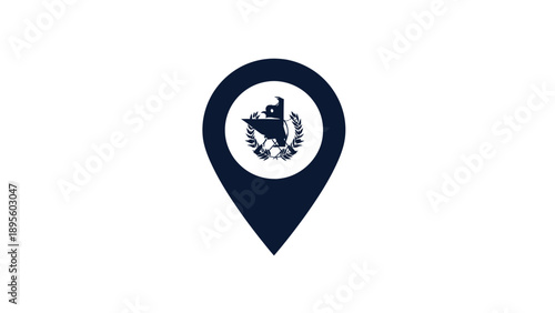 Map Pin with Bird Logo Inside. Free Download Map Pin with Bird Logo Inside. - GFXLoad