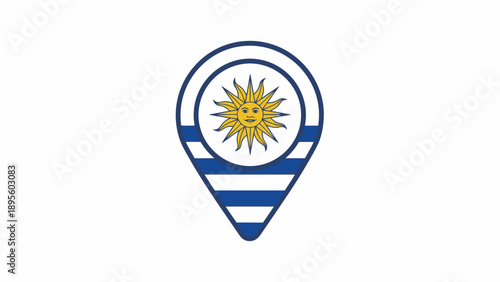 Map Pin with Sun Symbol Inside.