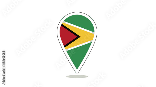 Map Pin with Guyanese Flag Design. Free Download Map Pin with Guyanese Flag Design. - GFXLoad