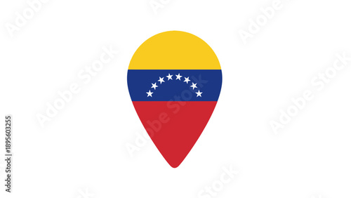 Venezuela Flag Pin Location Marker Icon.