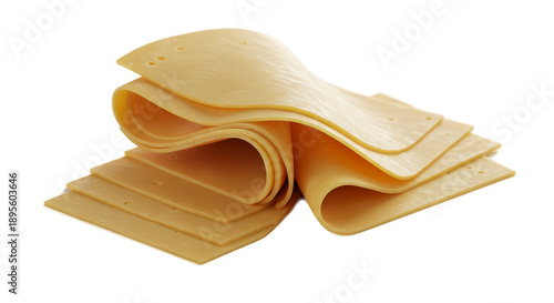 Sliced Cheese Stack Isolate...