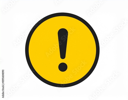 Exclamation mark in circle icon, attention and caution notice concept