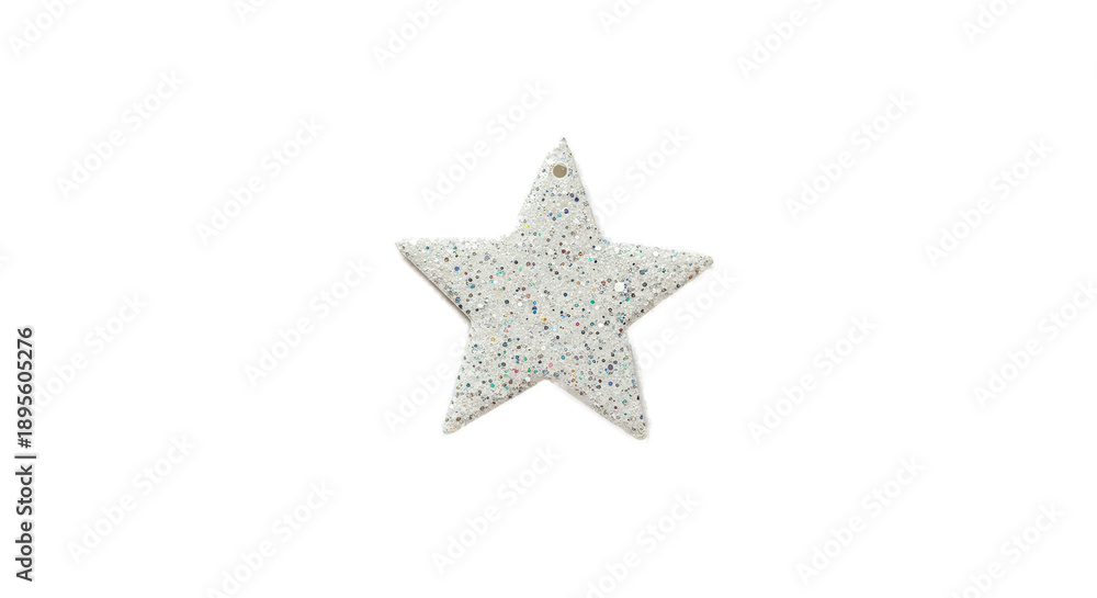 Obraz premium Sparkling White Star Glitter Isolated On Gradient Background