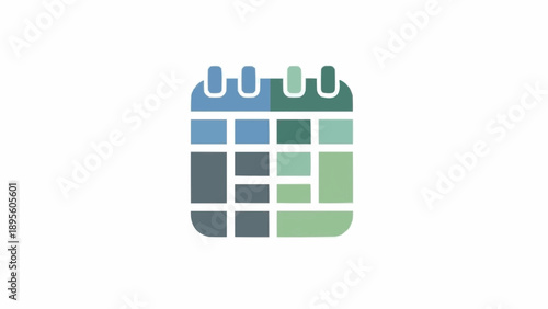 Colorful calendar icon with squares.