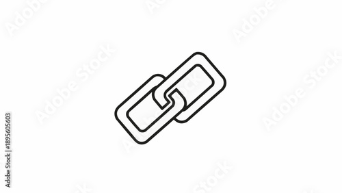 Chain Link Isolated on White Background.