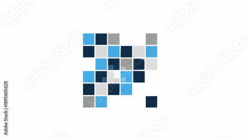 Colorful squares forming pixel art.