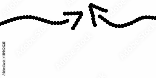 A collection of hand-drawn arrows with dotted lines. Various types of black arrows pointing in all directions.