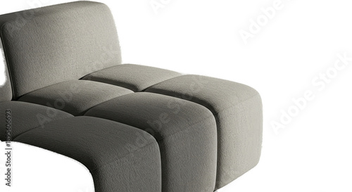 Textured Gray Sofa With Sharp Shadows Realistic Photo