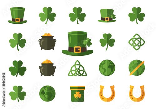 A simple yet charming illustration of four leaf clovers, perfect for celebrating luck and Irish culture in festive designs.