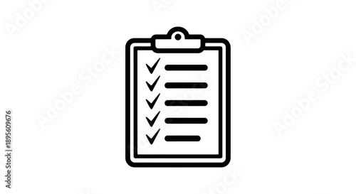 Clipboard with Checklist Icon Representing Task Completion and Organization.