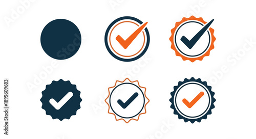 Collection of checkmark icons representing approval and verification.
