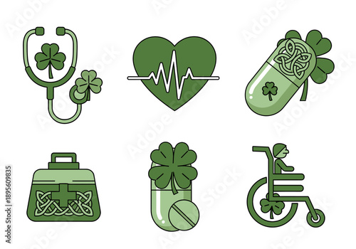 A stylish green bag featuring an intricate Celtic knot design, perfect for cultural events or everyday use.