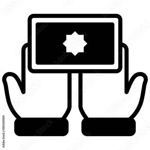 Charity Glyph Icon Mini Illustration, Use For Modern Concept, Print, Ui, Ux Kit, Web And App Development. Vector Related To Ramadan, Eid Al-Fitr, Eid Al-Adha And More