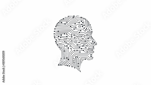 Circuit board human head profile.