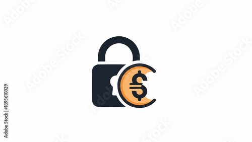 Secure money padlock with dollar symbol.