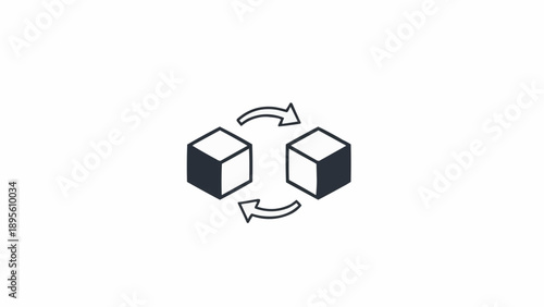 Black and white cube rotation.