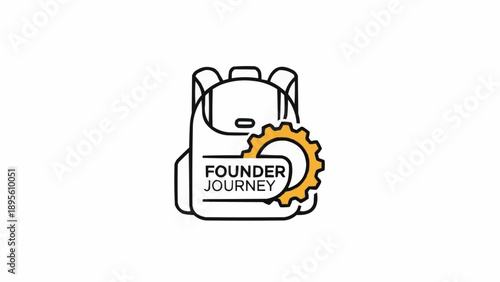 Backpack with gear and founder journey.