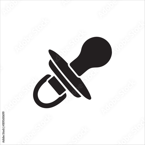 Vector Baby Pacifier Comfort Clip icon in minimal flat style