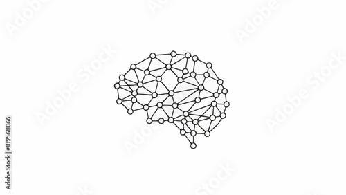 Quadro su tela Brain Network Connections Diagram Illustration.