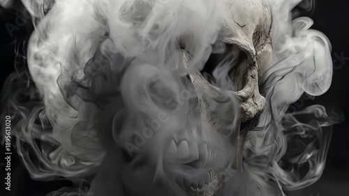 Upscale video of swirling smoke in a dark environment