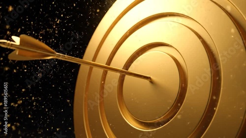 Arrow Strikes Golden Target: Achieves Success, Hits Bullseye.