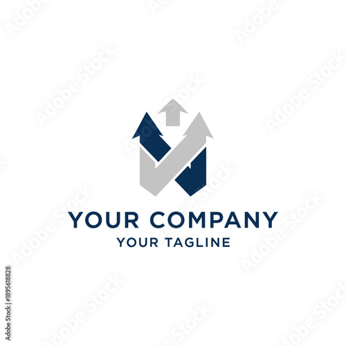 Free Download Modern Abstract Logo Design with Upward Arrows Symbolizing Growth and Success. - GFXLoad