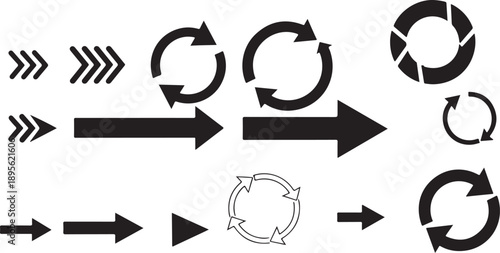  collection of arrows and cyclic symbols
