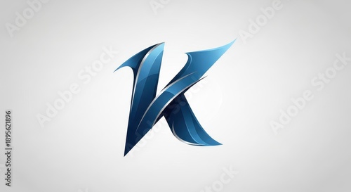 Elegant Blue Letter K Logo Design with Modern Flair.