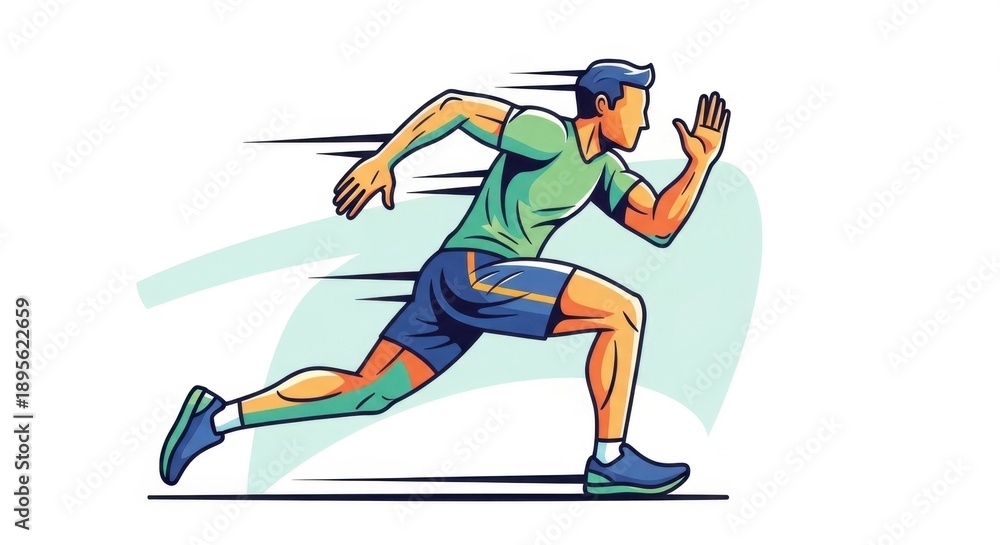 Fototapeta premium Dynamic Runner in Motion - A Vector Illustration of Speed.
