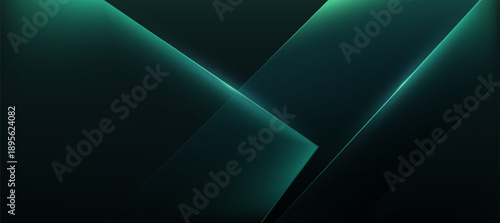 Modern abstract luxury banner. Abstract green and black polygon elegant background vector for branding presentation or product ads bg