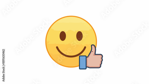 A smiling emoji with thumbs up, a symbol of approval and joy