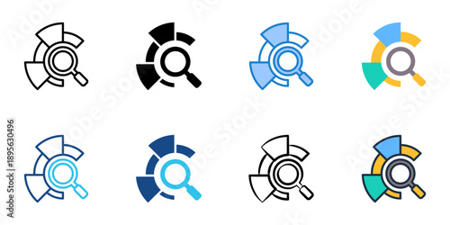 KPI tracking icons set multiple style collection. Editable stroke 
