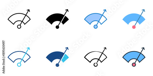 Conversion rate icons set multiple style collection. Editable stroke 
