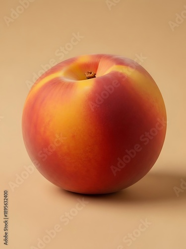 Isolated studio capture showcasing a vividly colored ripe nectarine