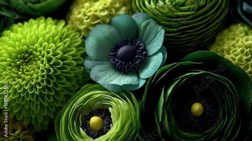 Wallpaper Mural Vibrant green floral arrangement close up for decorative design Torontodigital.ca