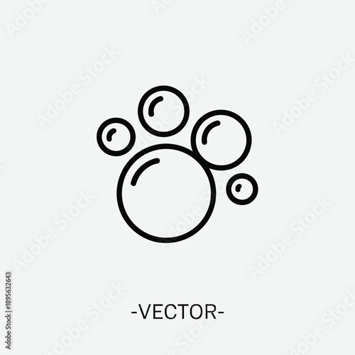 Minimalist line art illustration depicting a cluster of soap bubbles