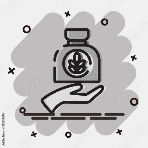 Icon zakat donation. Ramadan kareem elements. Icon in comic style.