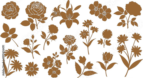 A seamless vector collection of autumn leaves featuring maple and oak foliage in warm yellow and orange tones