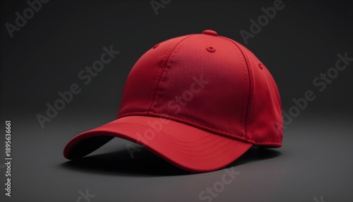 Wallpaper Mural Red baseball cap with curved brim, minimal design Torontodigital.ca