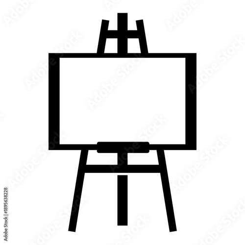 Art Easel Painting Wooden Canvas Frame icon Black Silhouette Symbol Sign
