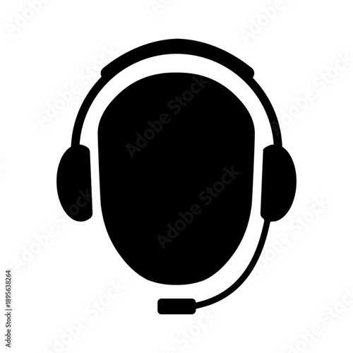 Tech Support Call Center Customer Service Black Icon Vector Symbol