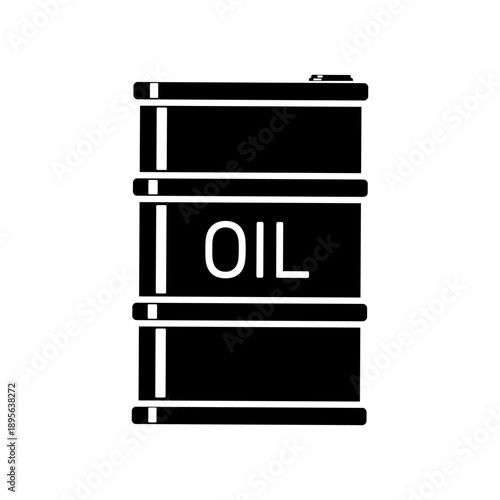 Oil Barrel Icon Silhouette Vector Black